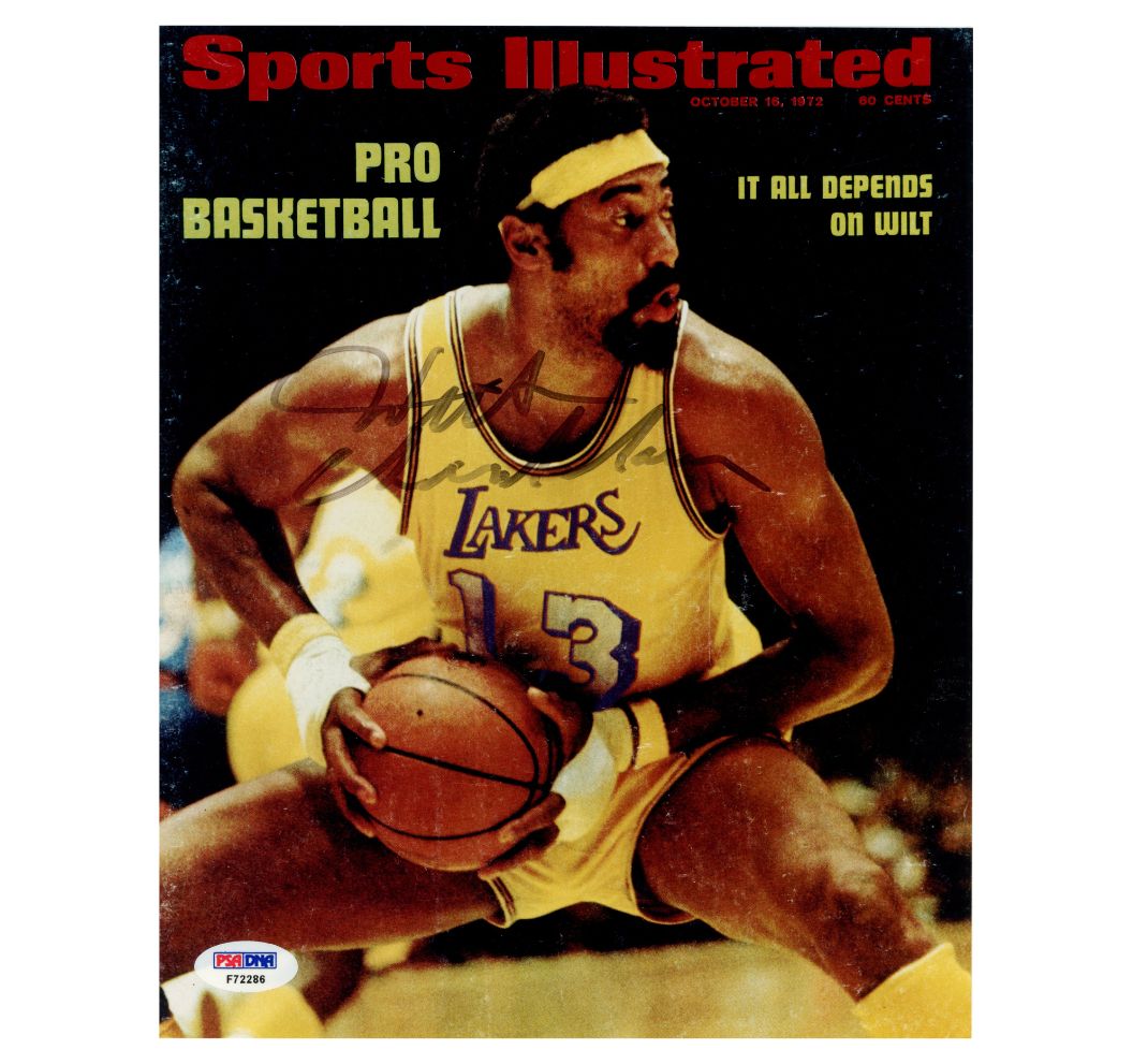 Wilt Chamberlain Signed Photo (8"x10") - PSA/DNA COA